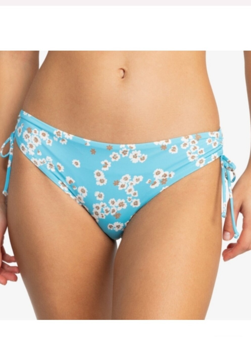Roxy Beach Classics Bikink Bottoms Full Coverage Hipster Blue Floral - LARGE